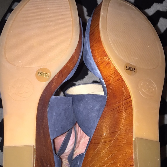 Lucky Brand Wedges woman’s size 8.5 Blue and brown - Picture 3 of 3